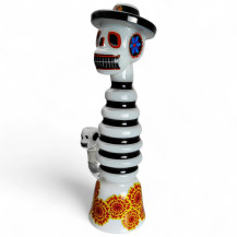 Skleněné bongo - Dia De Los Muertos XL - pohled z kraje zepředu