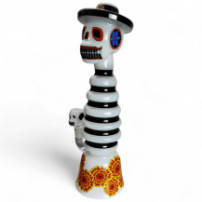 Skleněné bongo - Dia De Los Muertos XL - pohled z kraje zepředu