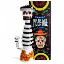 Skleněné bongo - Dia De Los Muertos XL - s dárkovou krabicí