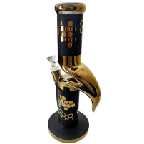 Skleněný Bong - BLAZE Glass Honey Gold - pohled zezadu