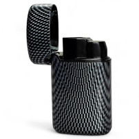 Zapalovač Easy Torch Metal Carbon 3-jet - pohled na otevřený