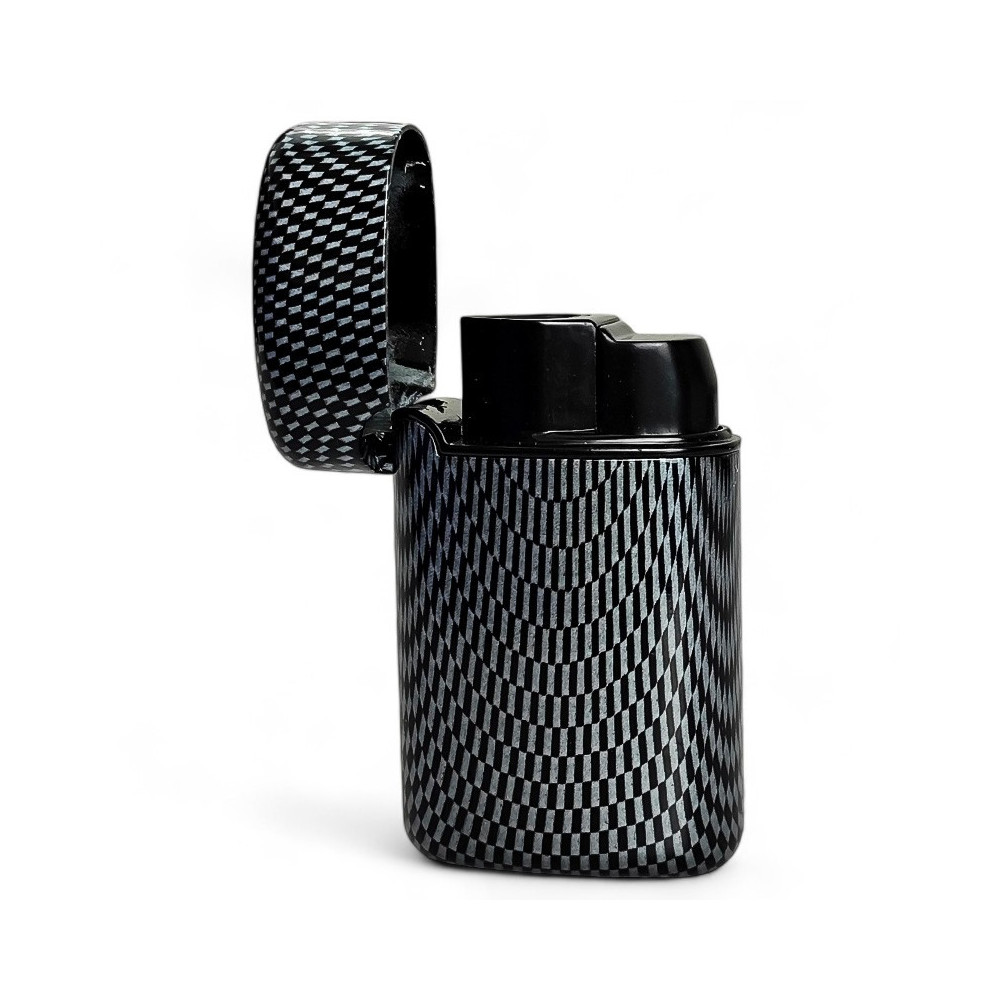 Zapalovač Easy Torch Metal Carbon 3-jet - pohled na otevřený