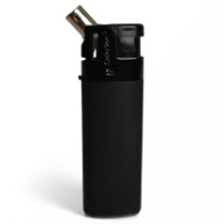 Zapalovač Rubber "Side Kick" Black - vytažená hlava