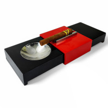Humidor na doutníky s popelníkem Red - položený doutník na odpočívacím místě