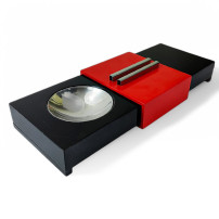Humidor na doutníky s popelníkem Red - pohled zepředu