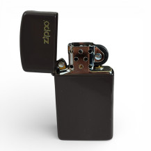 Zapalovač ZIPPO Slim Brown - otevřený