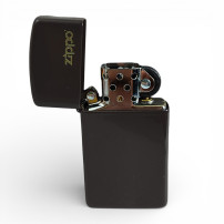 Zapalovač ZIPPO Slim Brown - otevřený