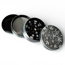 Grinder drtička 60mm/4 Silver THC Molecule - rozložená