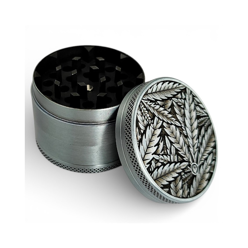 Grinder drtička 50mm/4 Silver Leaves 33 - zepředu