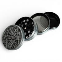 Grinder drtička 50mm/4 Silver Leaves 33 - rozložená