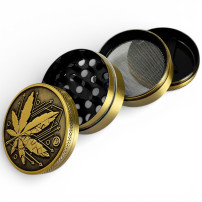 Grinder drtička 50mm/4 Gold Geometrical Leaf - rozložená