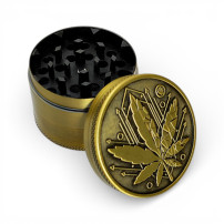 Grinder drtička 50mm/4 Gold Geometrical Leaf - zepředu