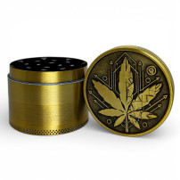 Grinder drtička 50mm/4 Gold Geometrical Leaf