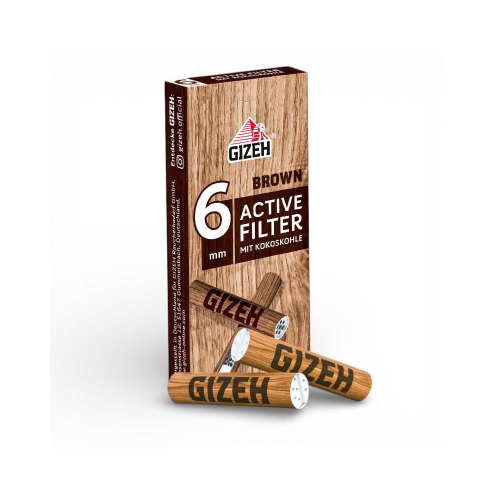 Gizeh Uhlíkové filtry Brown 6mm/10ks