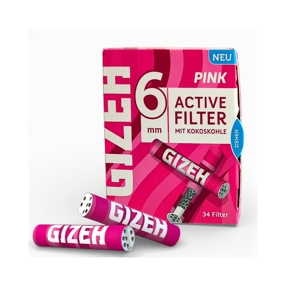 Gizeh Uhlíkové filtry Pink 6mm/34ks