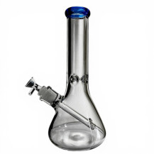 Skleněné bongo Clear - Blue Top - z boku