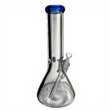 Skleněné bongo Clear - Blue Top - odzadu