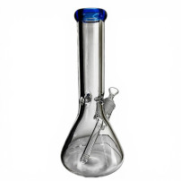 Skleněné bongo Clear - Blue Top - odzadu