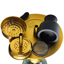 Vodní dýmka AMY Deluxe AluX S Gold - Black - korunka a hms