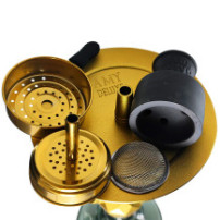 Vodní dýmka AMY Deluxe AluX S Gold - Black - korunka a hms