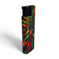 Zapalovač Neon Rasta Cannabis - pohled odzadu