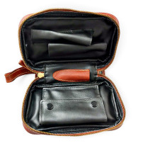 Dýmkové pouzdro Brown Antik na 2 dýmky - otevrene pouzdro