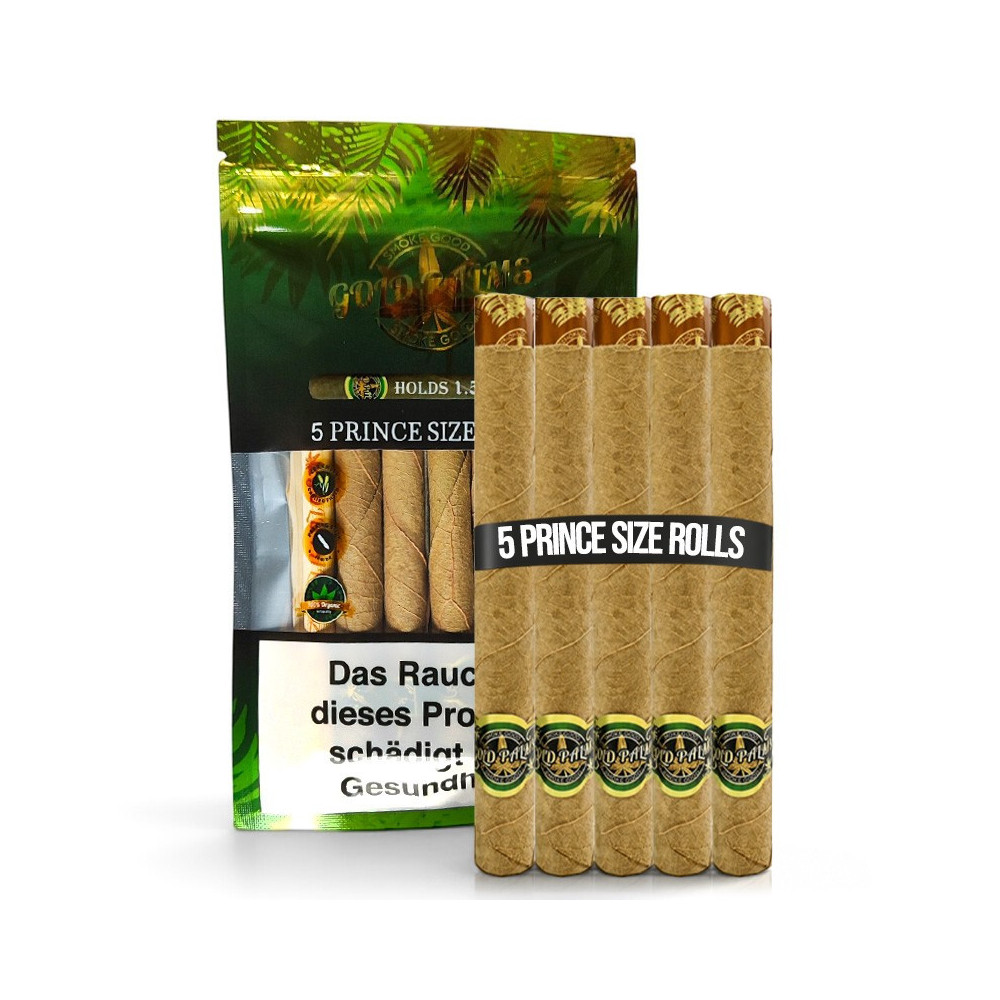 Gold Palms Beedi Blunt Wraps PRINCE SIZE 5ks