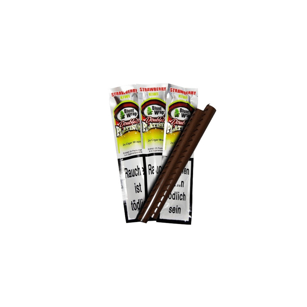 Blunty Platinum - RED (Jahoda Kiwi) - tři balení bluntů a tabákové blunty